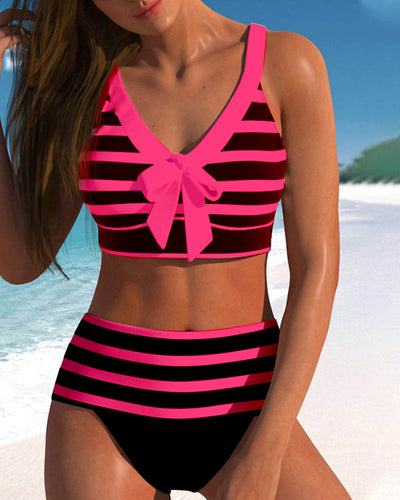 Horana™ | Bikini a righe a vita alta