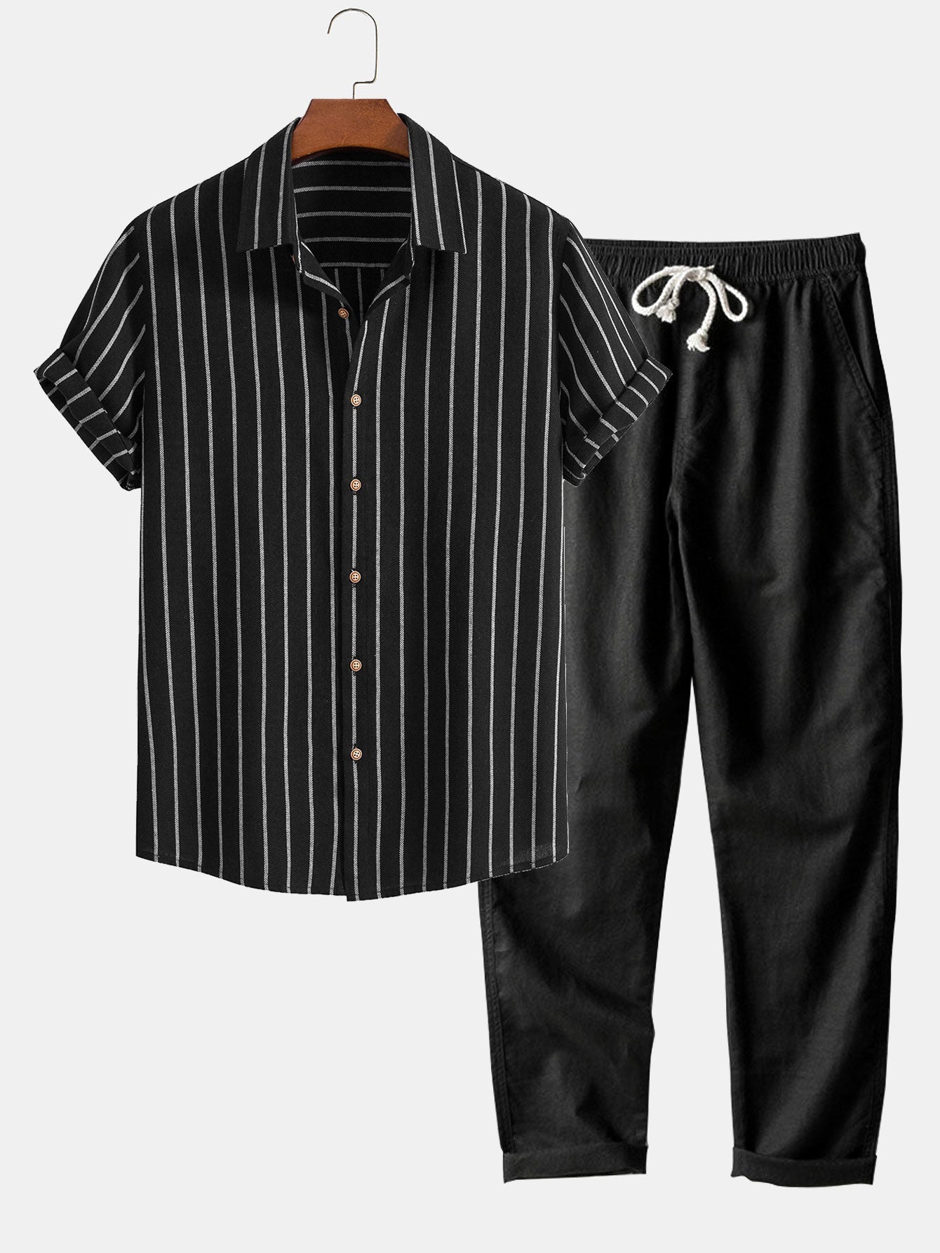 Marco | Camicia a Righe e Pantaloni in Lino
