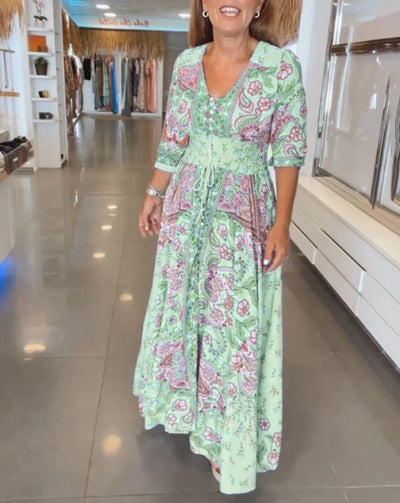 Jennifer | Abito Elegante con Scollo a V e Maniche 3/4