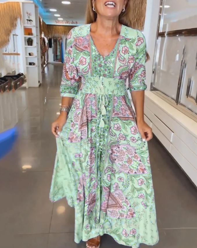 Jennifer | Abito Elegante con Scollo a V e Maniche 3/4