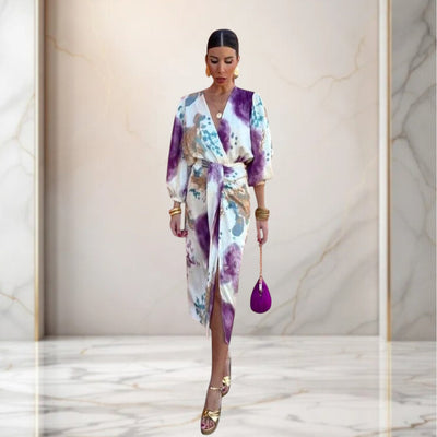 Valeria | Abito elegante con nodo in vita