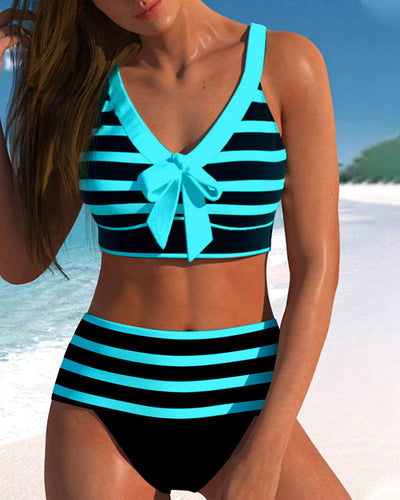 Horana™ | Bikini a righe a vita alta
