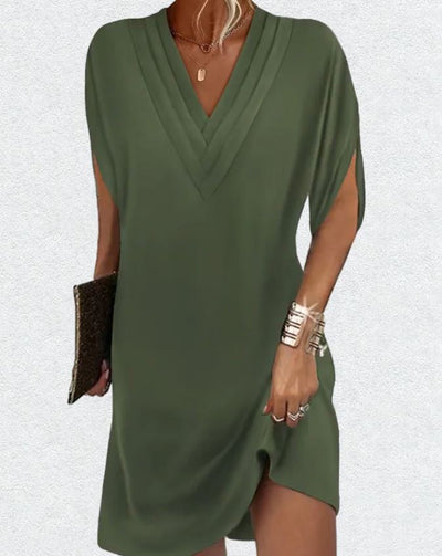 Jennifer | Vestito Elegante Semplice con Maniche con Aperture