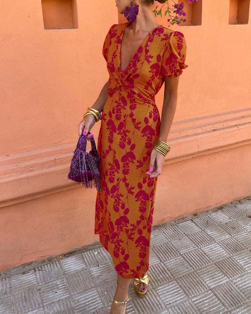 Larisa | Elegant Dress with Puff Sleeves
