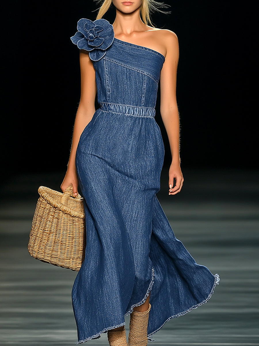 Fiona | Abito Elegante Denim