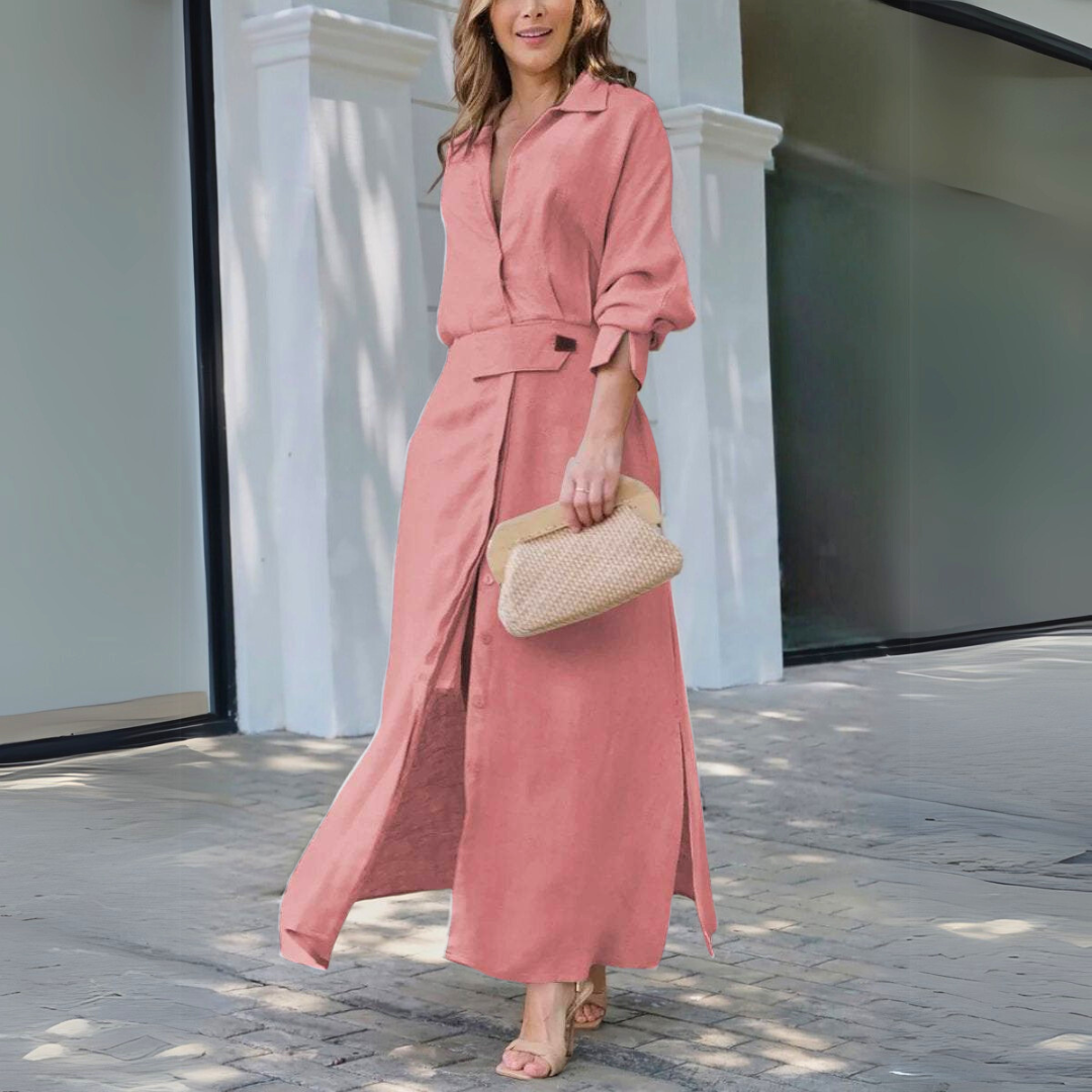 Ninara™ | Elegante abito lungo con scollo a V