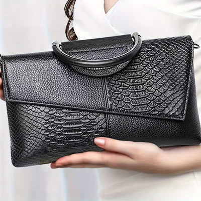 Cassandra | Borsa a Mano con Motivo Coccodrillo Opulento