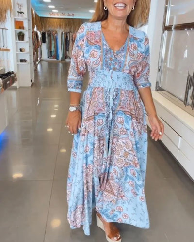 Jennifer | Abito Elegante con Scollo a V e Maniche 3/4
