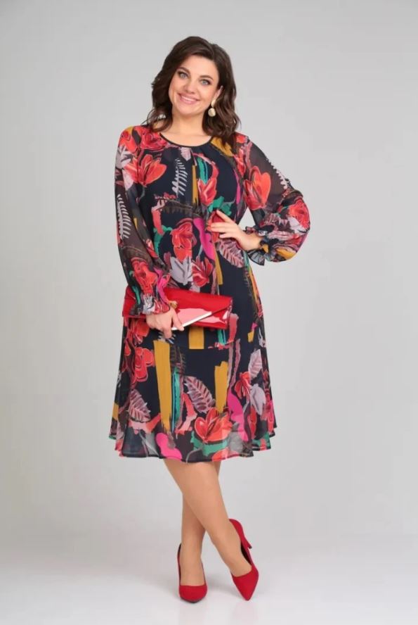 Naira | Vestito Elegante Floreale in Chiffon e Cotone