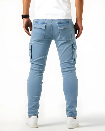 Pantaloni Cargo Stretch | Marino