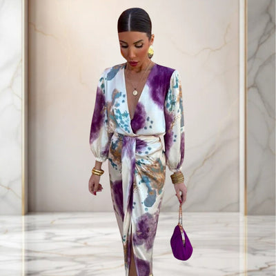 Valeria | Abito elegante con nodo in vita
