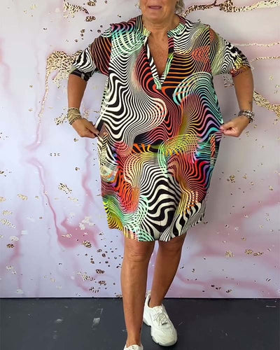 Alen™ | Abito colorato con scollo a V