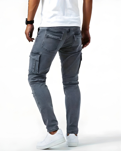 Pantaloni Cargo Stretch | Marino