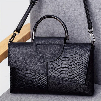 Cassandra | Borsa a Mano con Motivo Coccodrillo Opulento