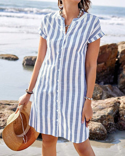 Zamora™ | Elegante abito a camicia a righe