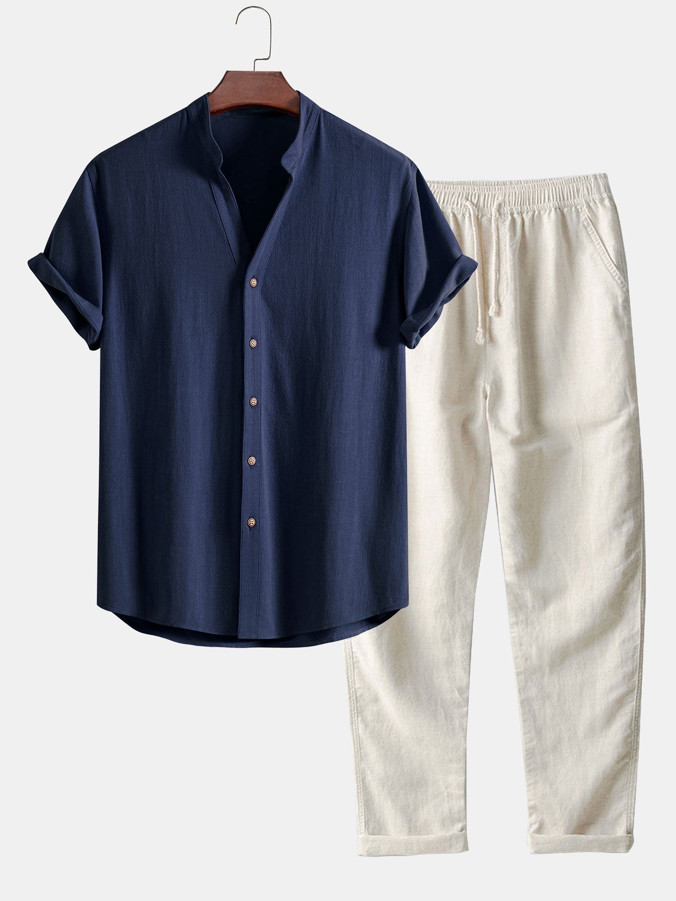 Luca | Camicia Lino V e Pantaloni Dritti