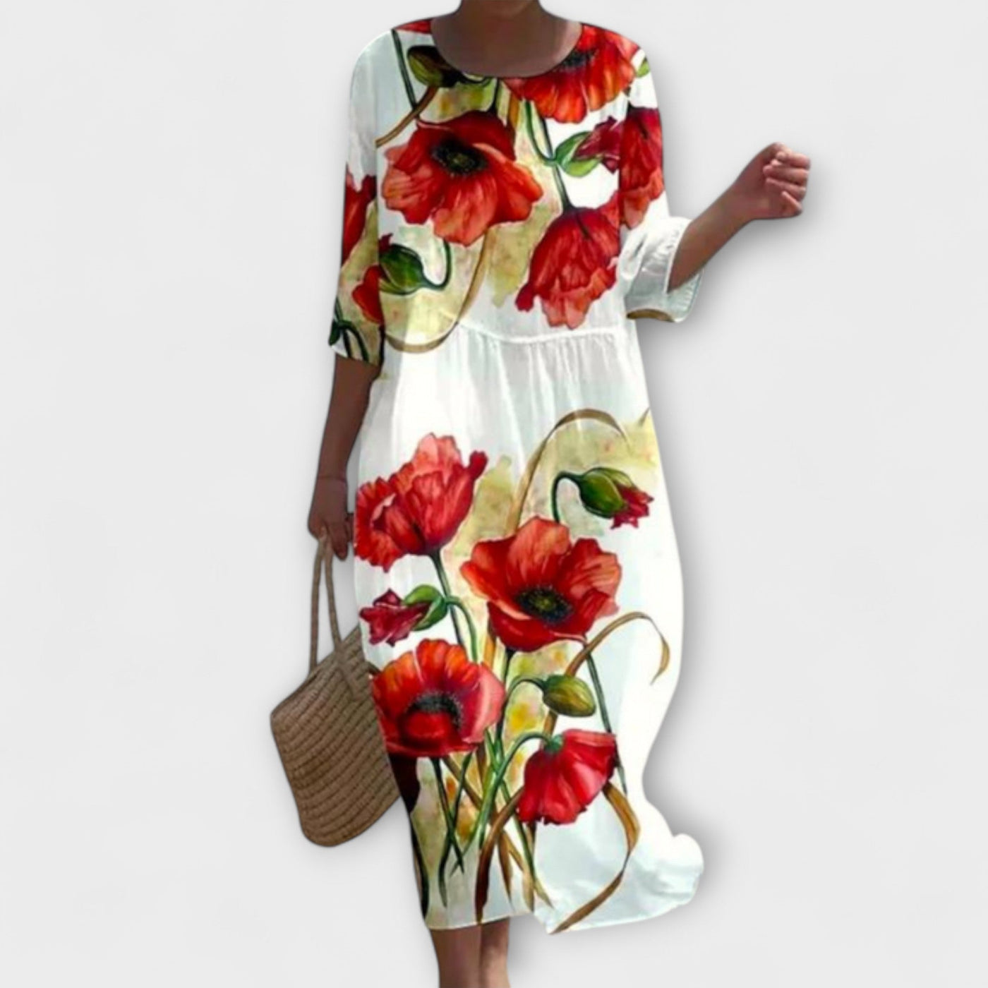 Elegante abito lungo floreale