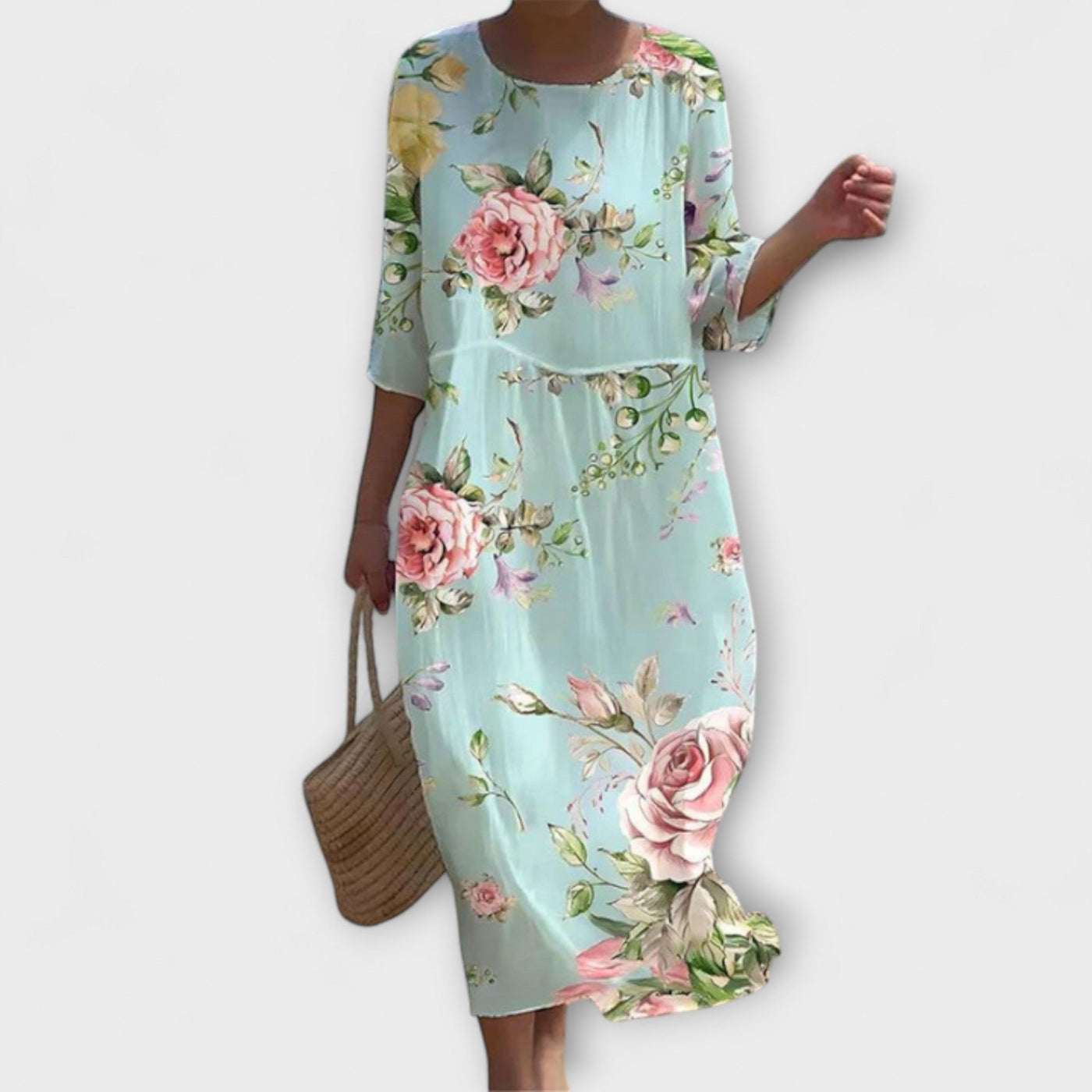 Elegante abito lungo floreale