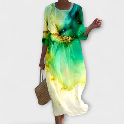 Elegante abito lungo floreale