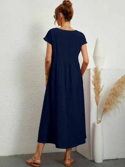 Anro™ | Abito essenziale in cotone e lino dallo stile elegante