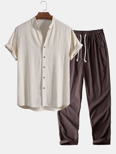 Luca | Camicia Lino V e Pantaloni Dritti
