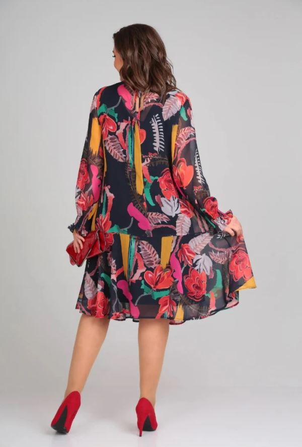 Naira | Vestito Elegante Floreale in Chiffon e Cotone