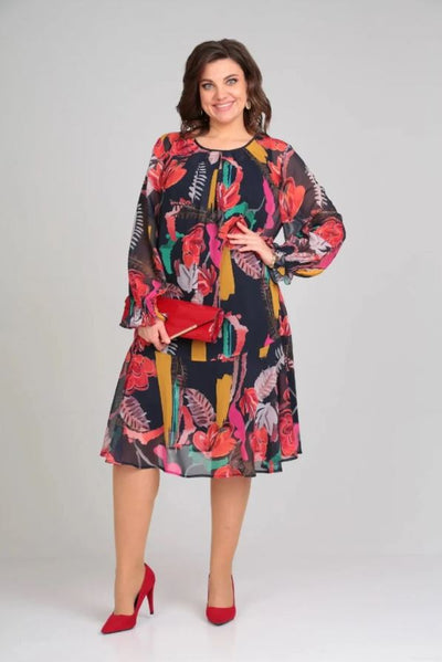 Naira | Vestito Elegante Floreale in Chiffon e Cotone