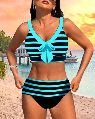 Horana™ | Bikini a righe a vita alta