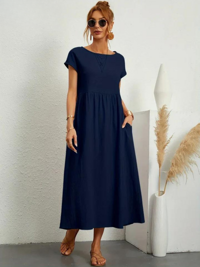 Anro™ | Abito essenziale in cotone e lino dallo stile elegante