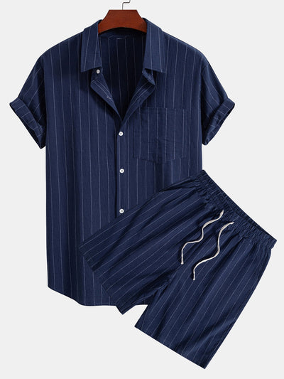 Marco | Camicia a righe con pantaloni corti