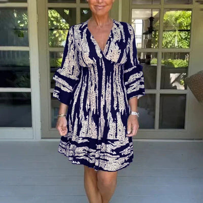 Jennifer | Vestito Elegante con Scollo a V e Maniche a Tre Quarti