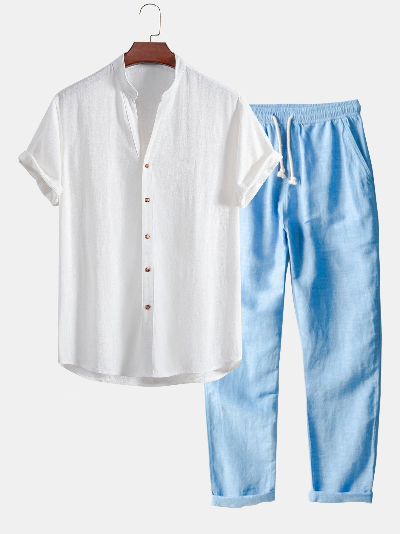 Luca | Camicia Lino V e Pantaloni Dritti