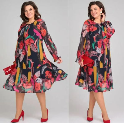 Naira | Vestito Elegante Floreale in Chiffon e Cotone