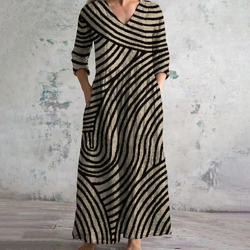 Alina™ | Abito a righe vintage