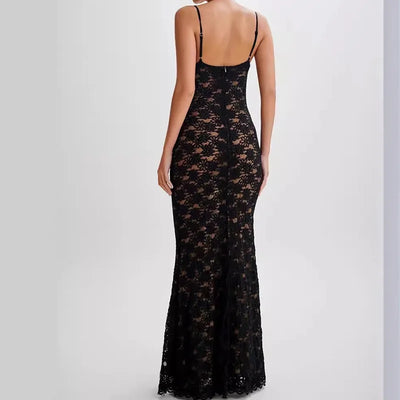 Tea™ | Abito midi in pizzo nero