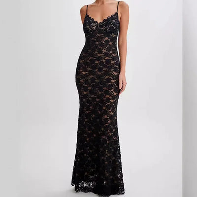 Tea™ | Abito midi in pizzo nero