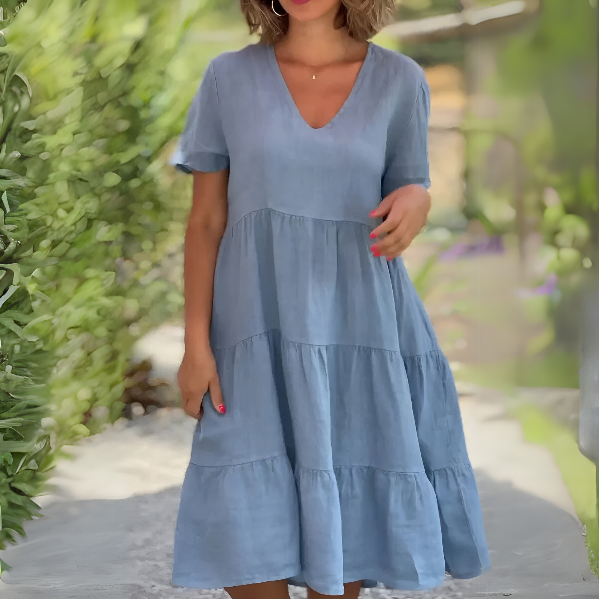 Giaza™ | Abito fluido con scollo a V