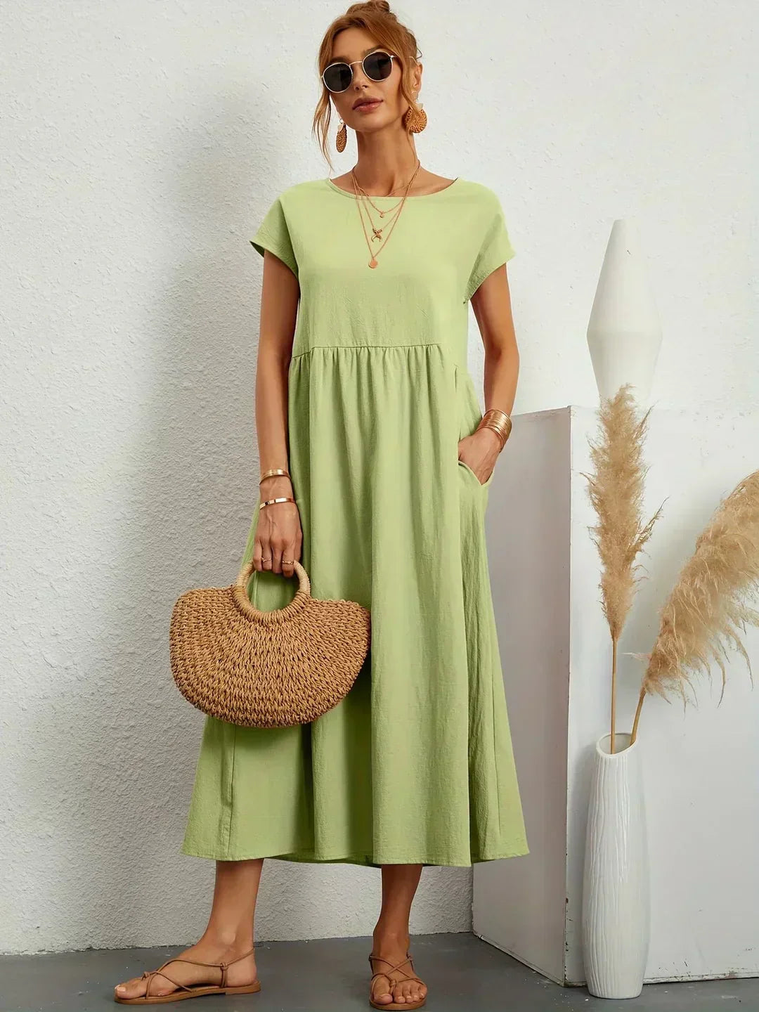 Lurienne™ | Abito leggero in morbido cotone con tasche
