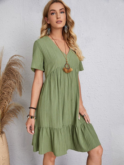 Jennifer | Abito casual fluido con fiocco in vita