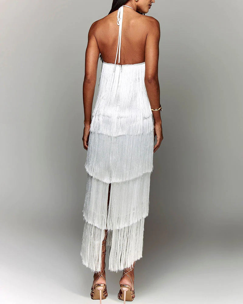 Elegante abito con nappe