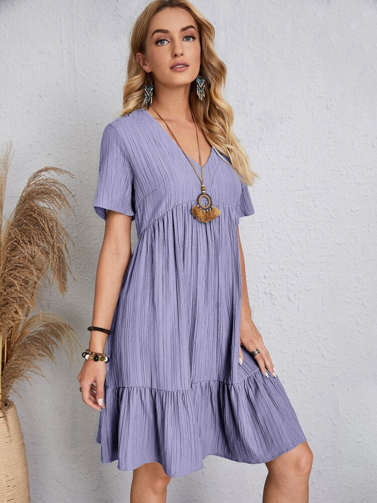 Jennifer | Abito casual fluido con fiocco in vita
