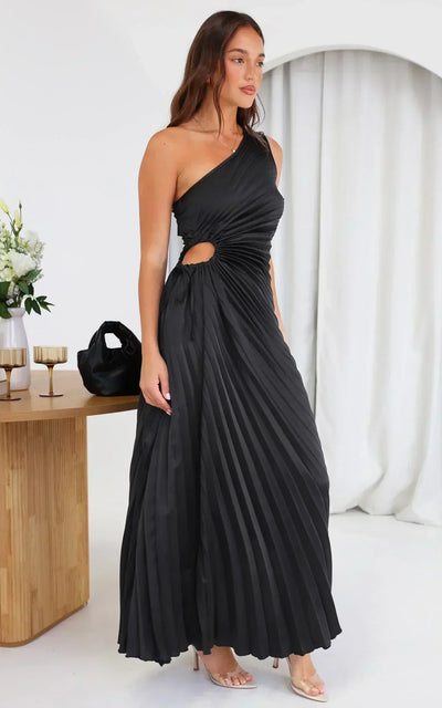 Dalyra™ | Abito midi monospalla plissettato