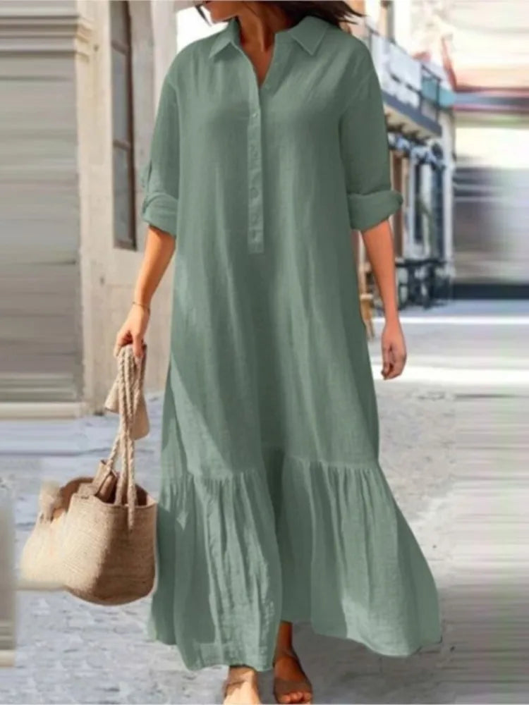 Jennifer | Abito Camicia Elegante a Manica Lunga