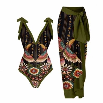 Zemina™ | Costume intero push-up modellante con accappatoio abbinato