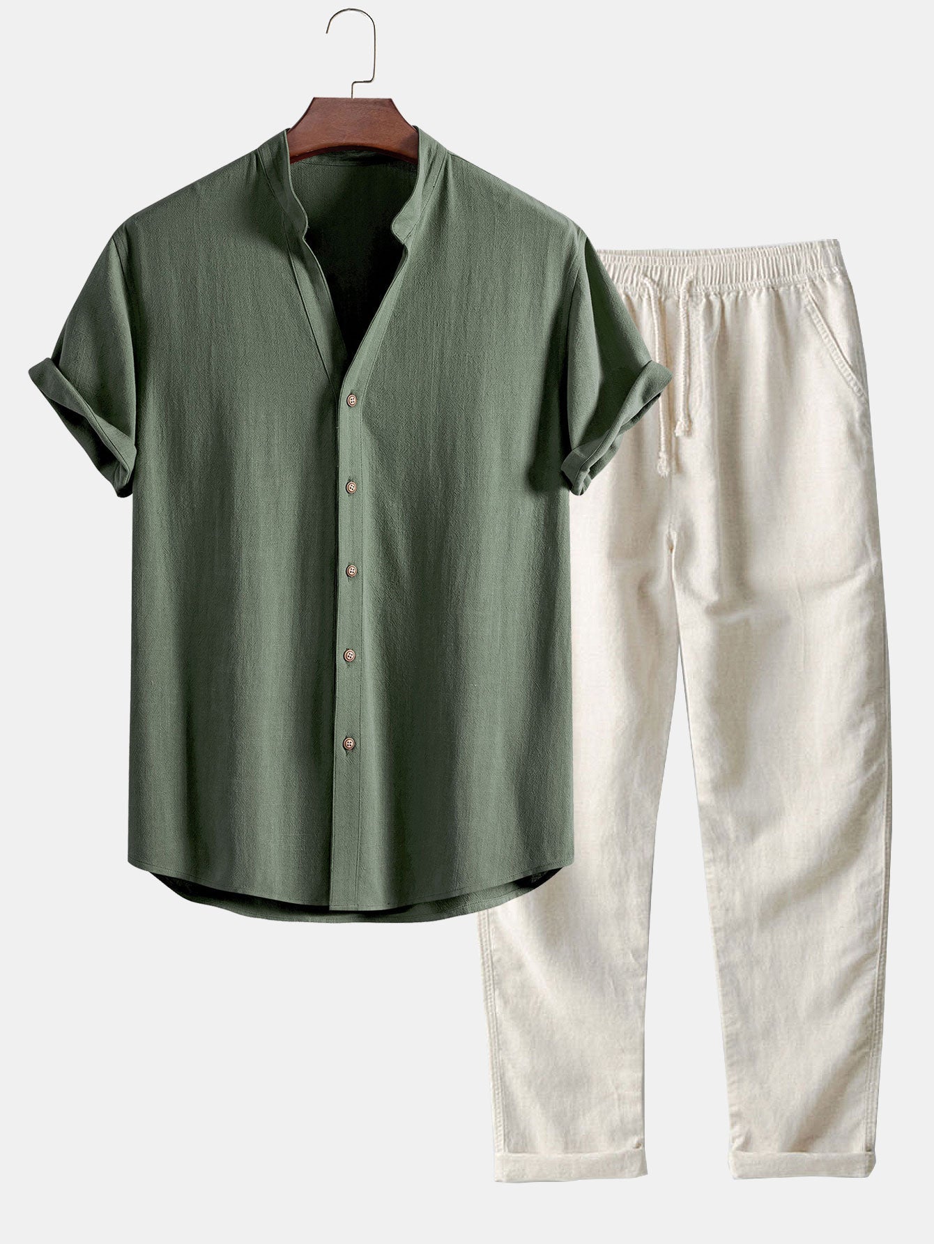 Luca | Camicia Lino V e Pantaloni Dritti