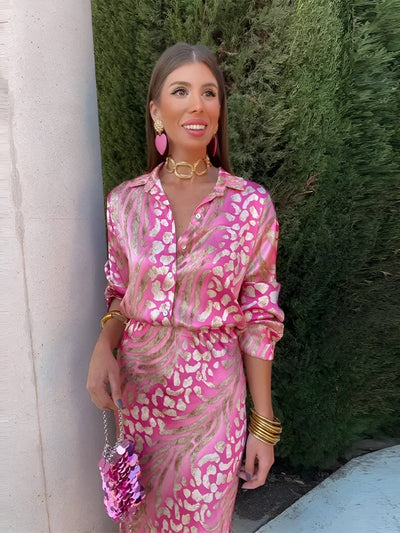 Mei | Elegante Abito Camicia in Satin