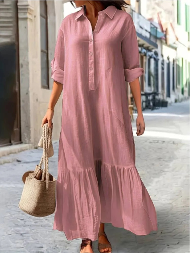Jennifer | Abito Camicia Elegante a Manica Lunga