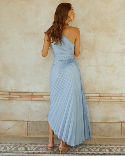 Dalyra™ | Abito midi monospalla plissettato