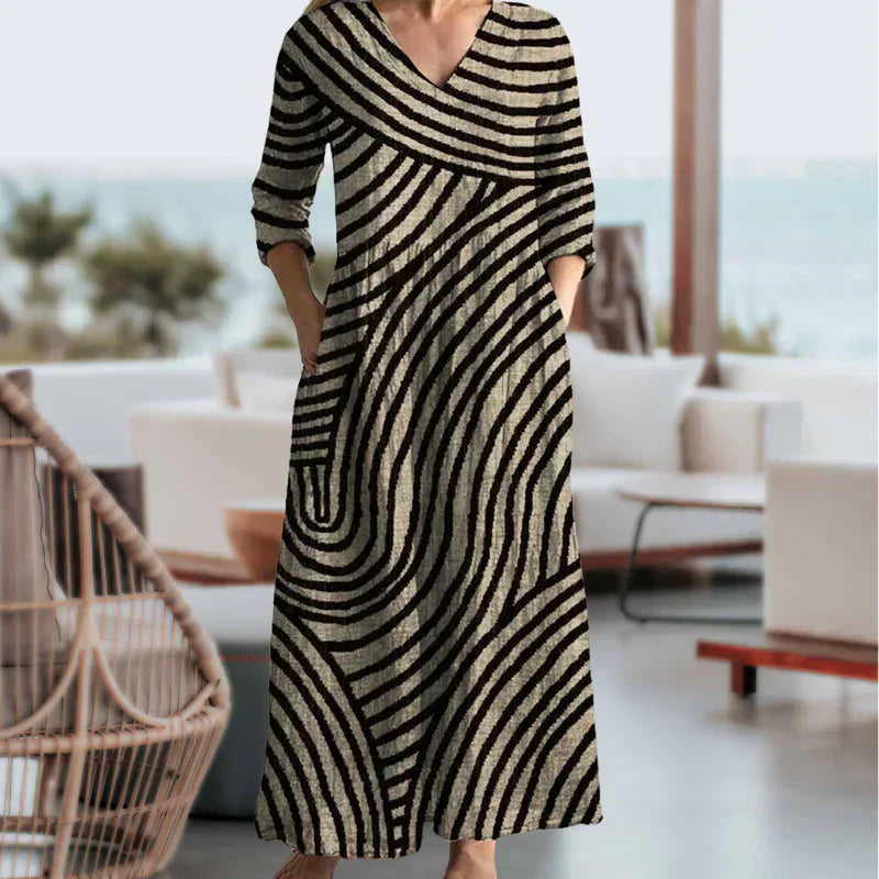 Alina™ | Abito a righe vintage
