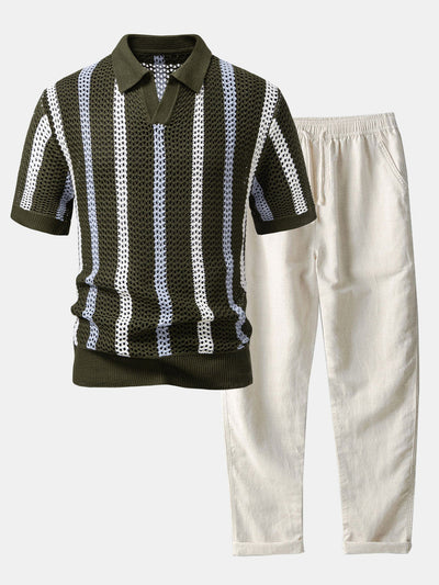 Marco | Polo a Righe e Pantaloni di Lino